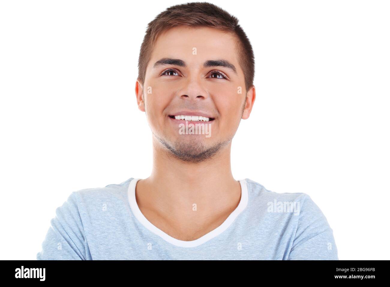 Handsome young man isolated on white Stock Photo - Alamy