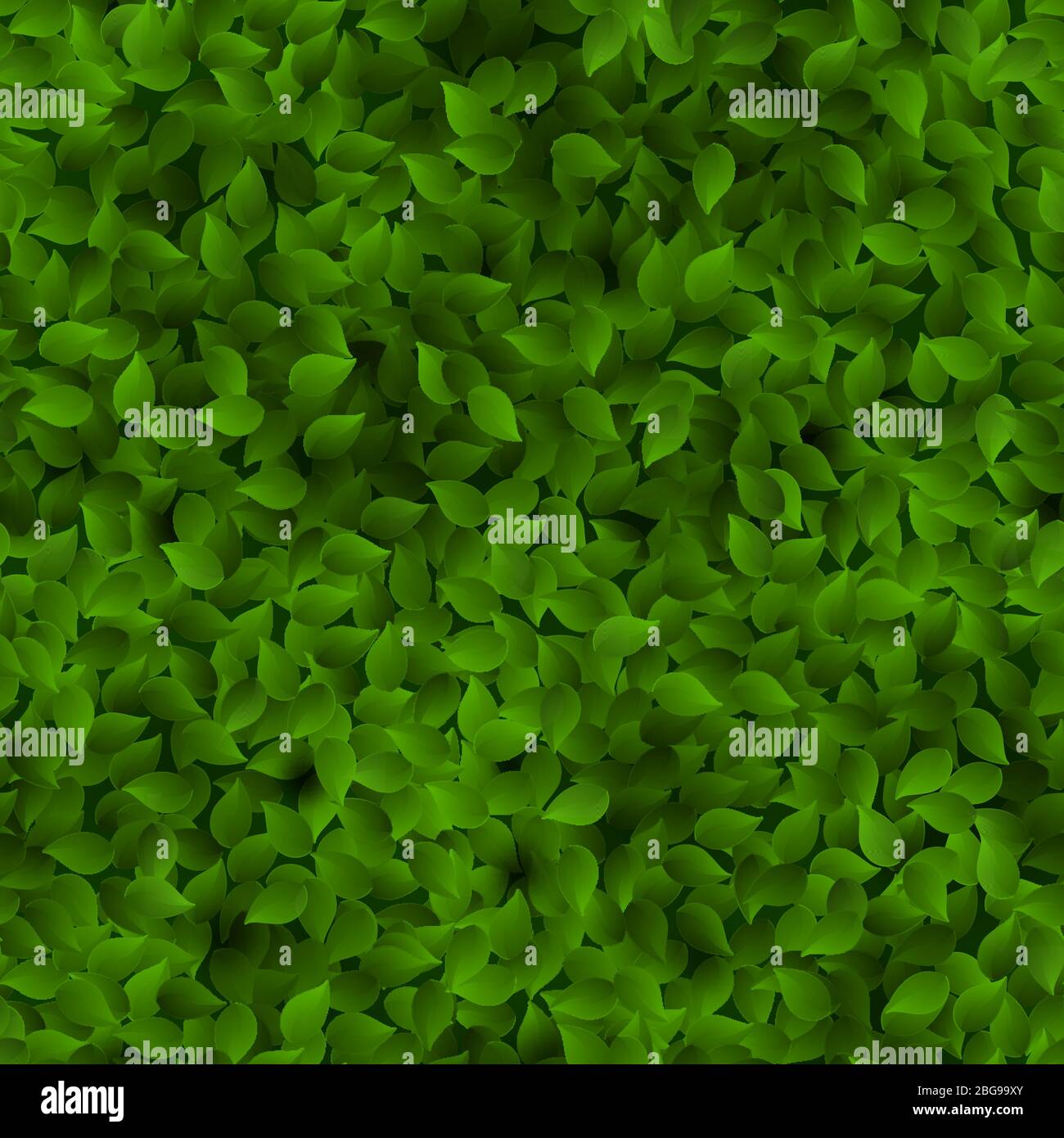 Seamless green leaves pattern spring or summer fresh background. EPS 10 Stock Vector