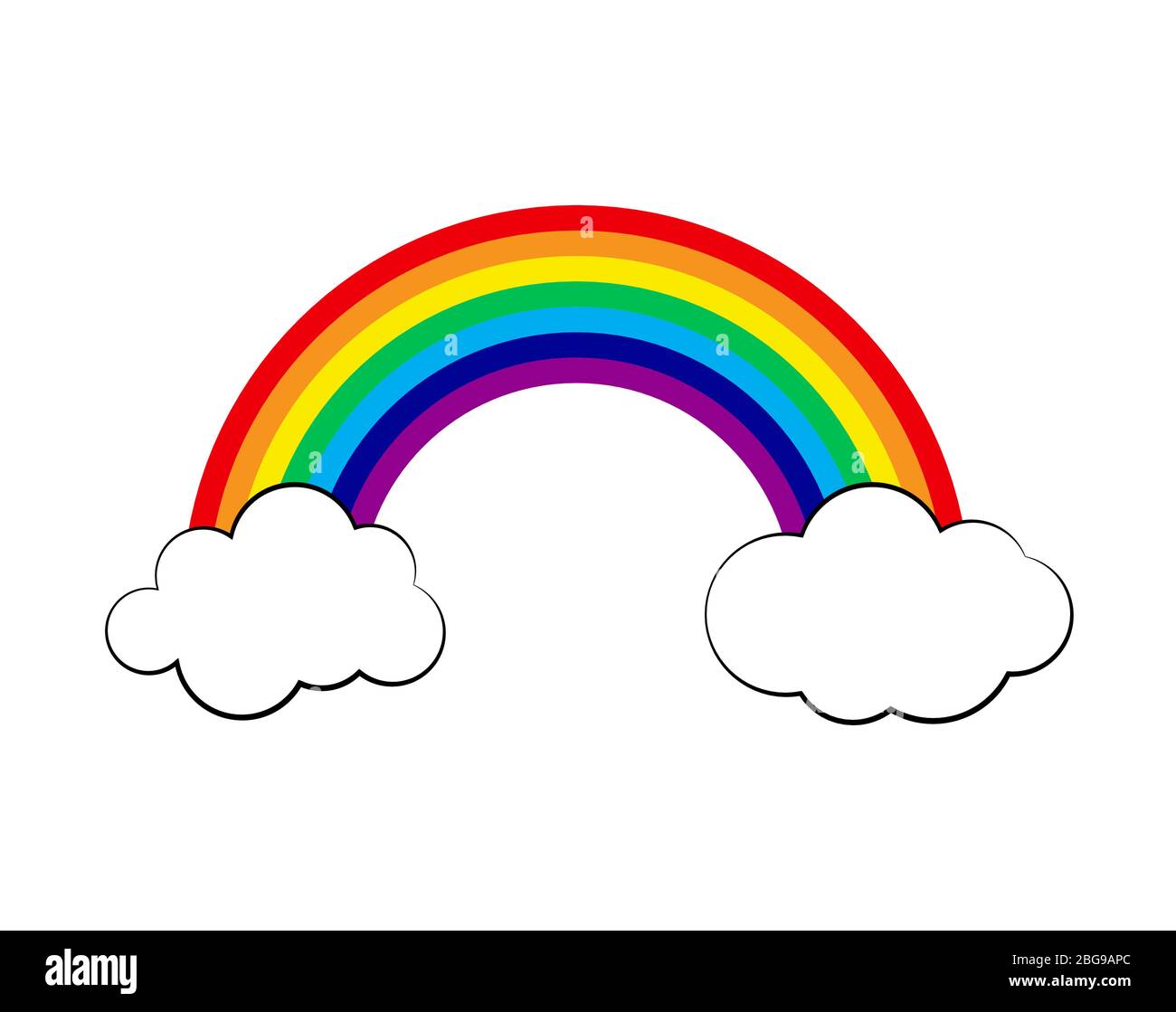 Rainbow and Cloud Icon. Vector Illustration Stock Vector