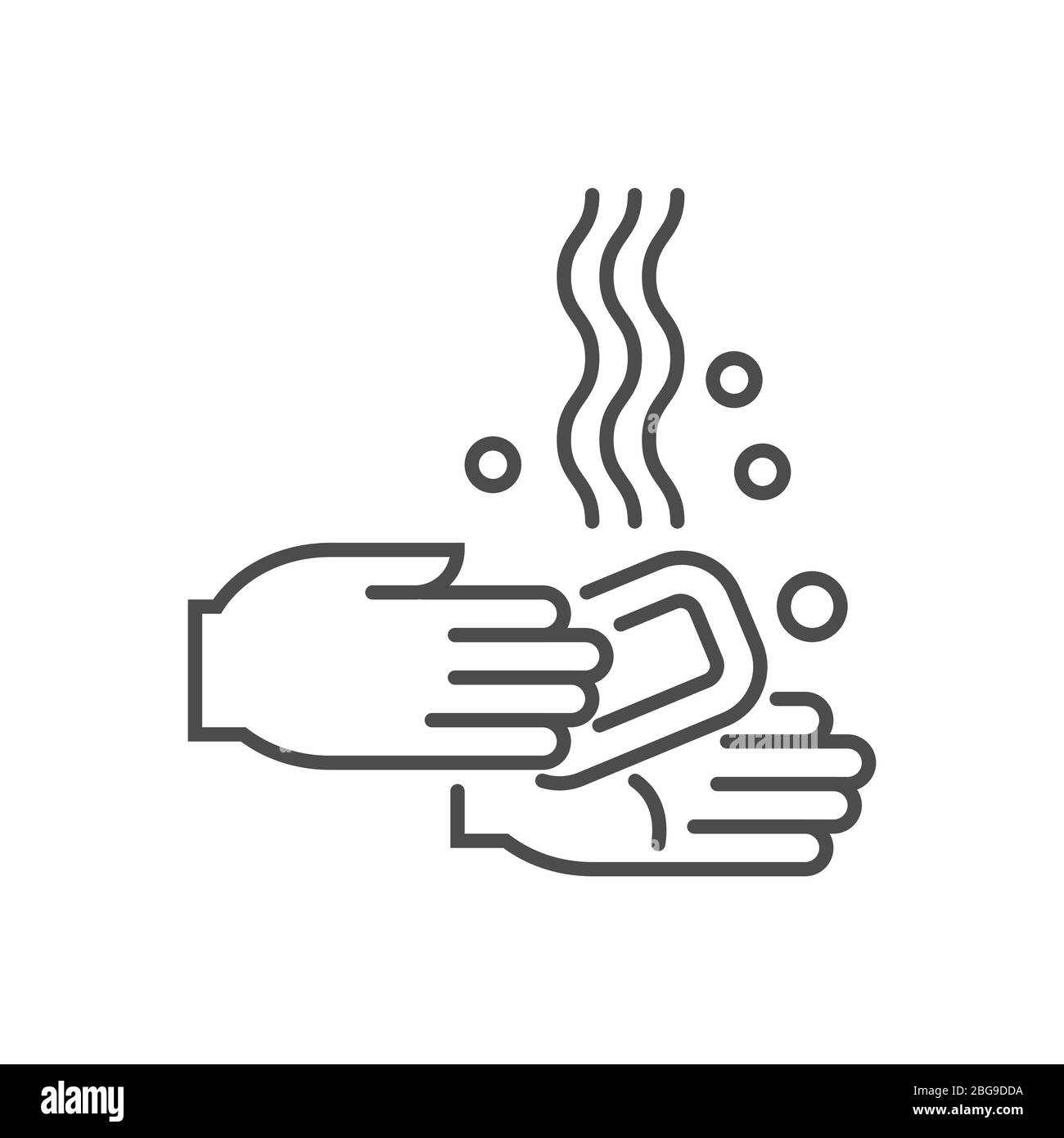 Hand Washing related vector thin line icon Stock Vector