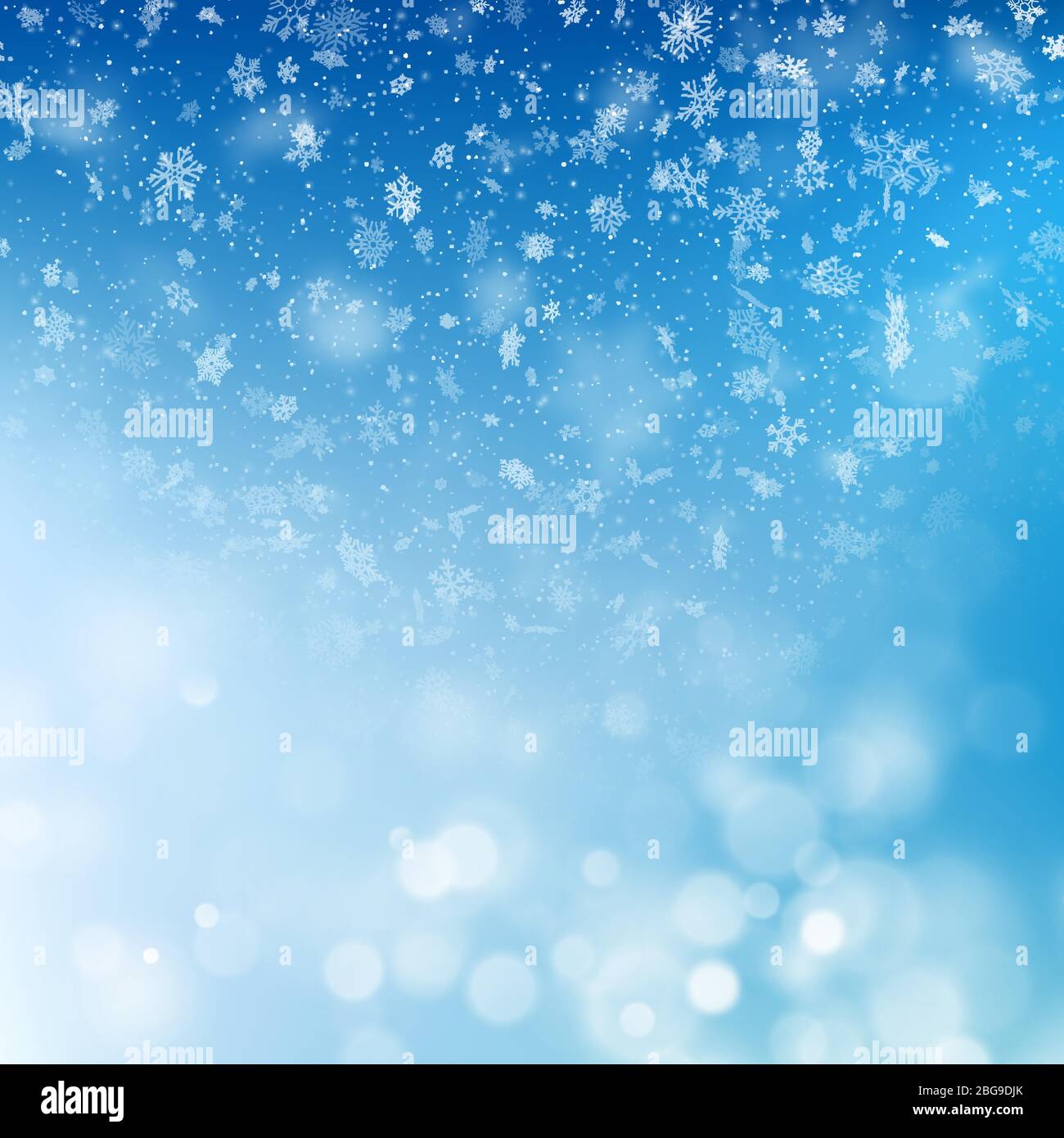 Blue Christmas background with snowflakes and blurry lights. EPS 10 ...
