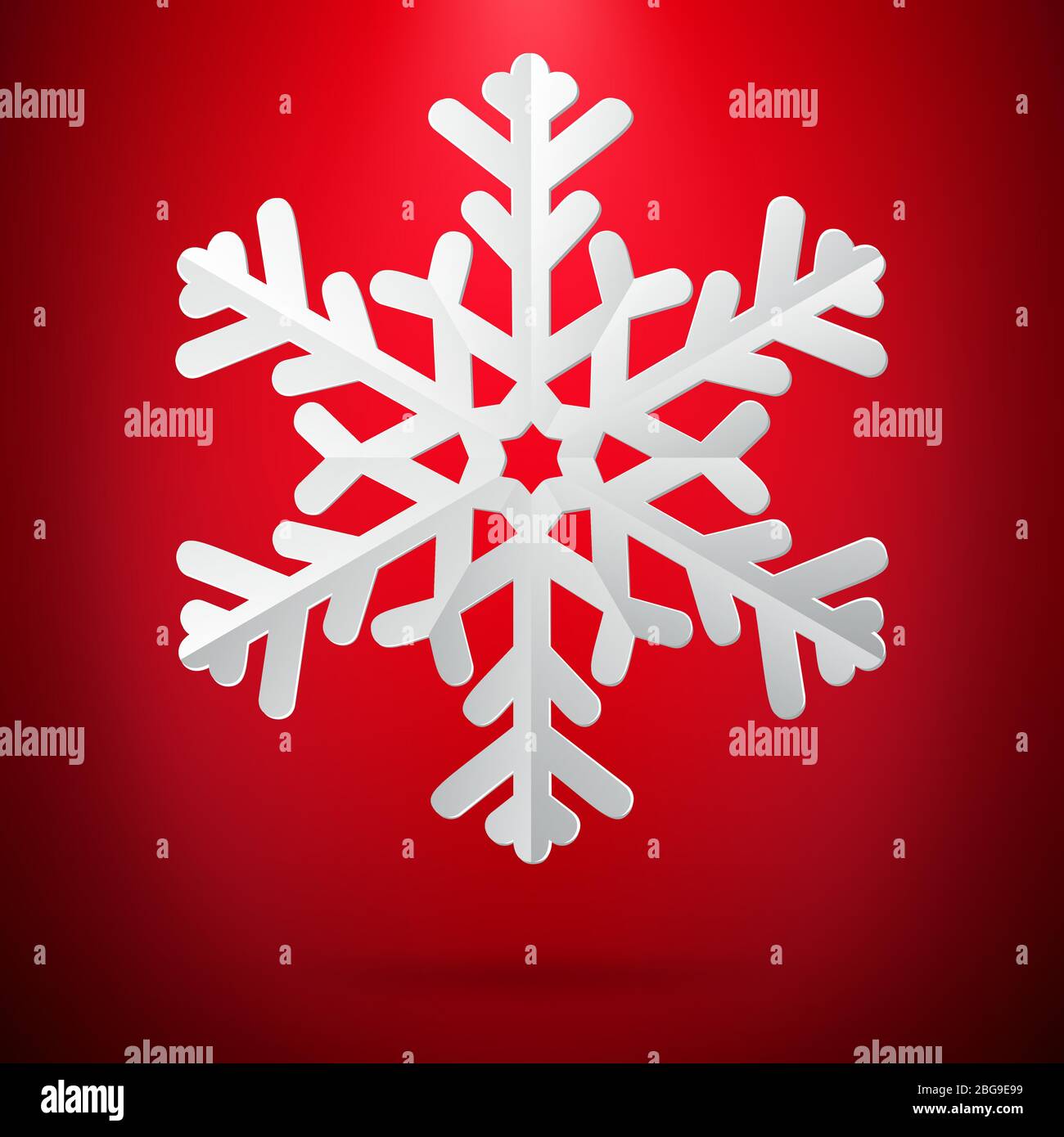 Red background with paper snowflake. EPS 10 vector Stock Vector Image ...