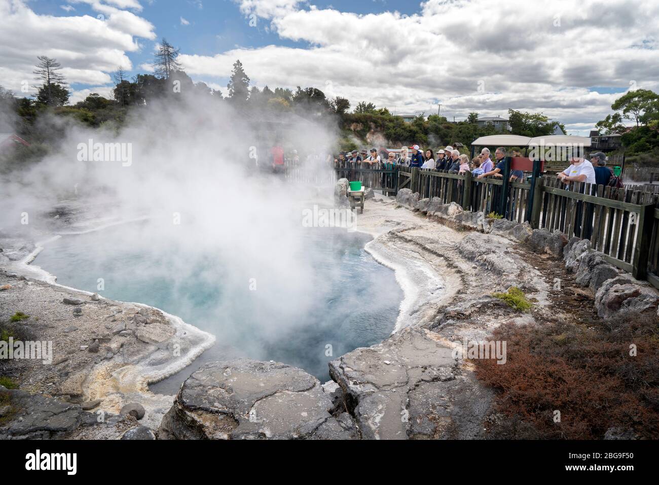 Geothermal hot spring used for cooking, cleaning and bathing