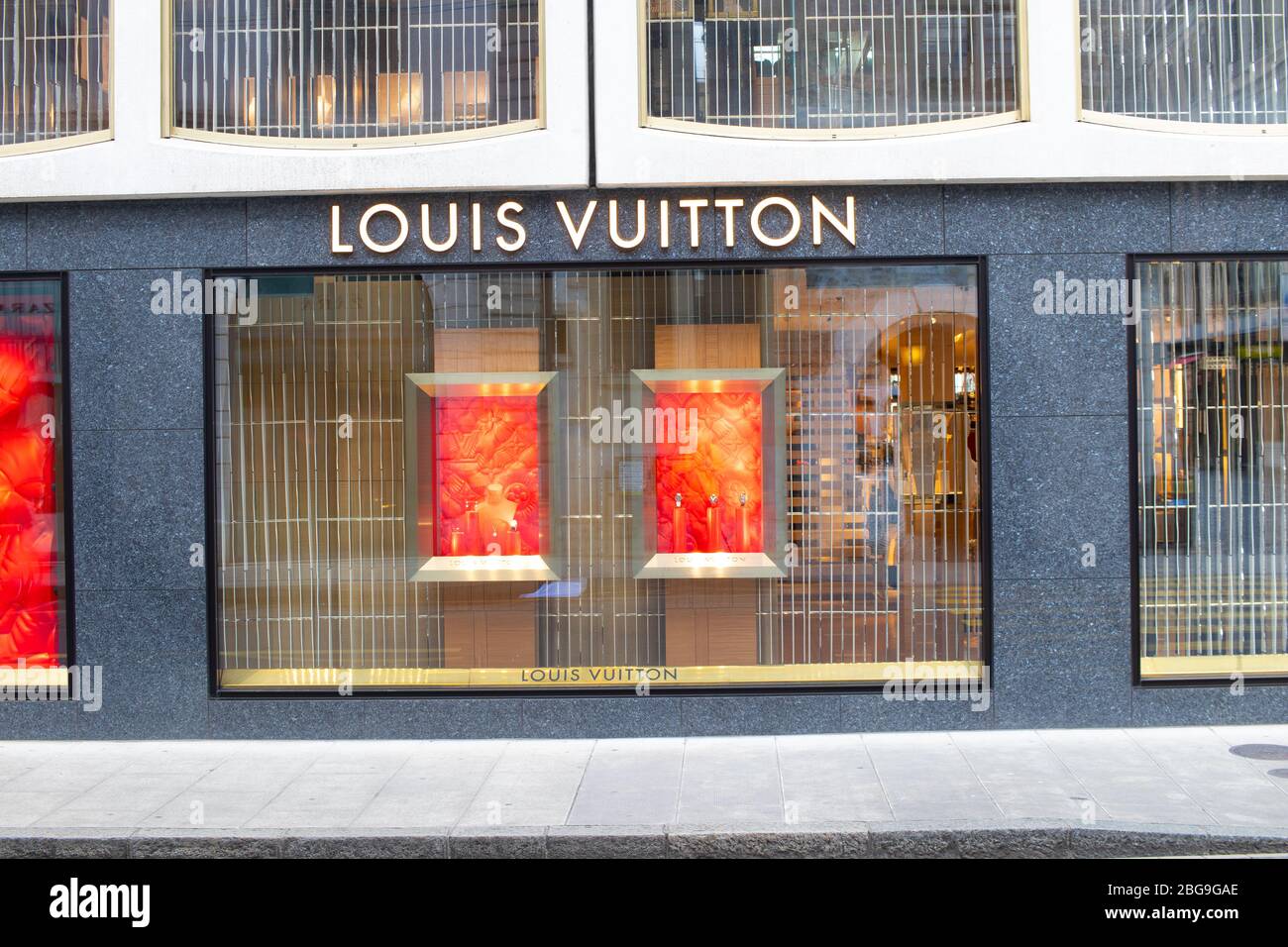 Honolulu - August 7, 2014: Louis Vuitton Window Display With
