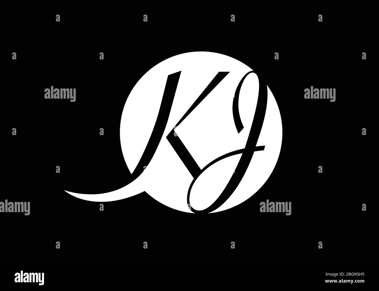 Initial Monogram Letter K J Logo Design Vector Template Kj Letter Logo Design Stock Vector