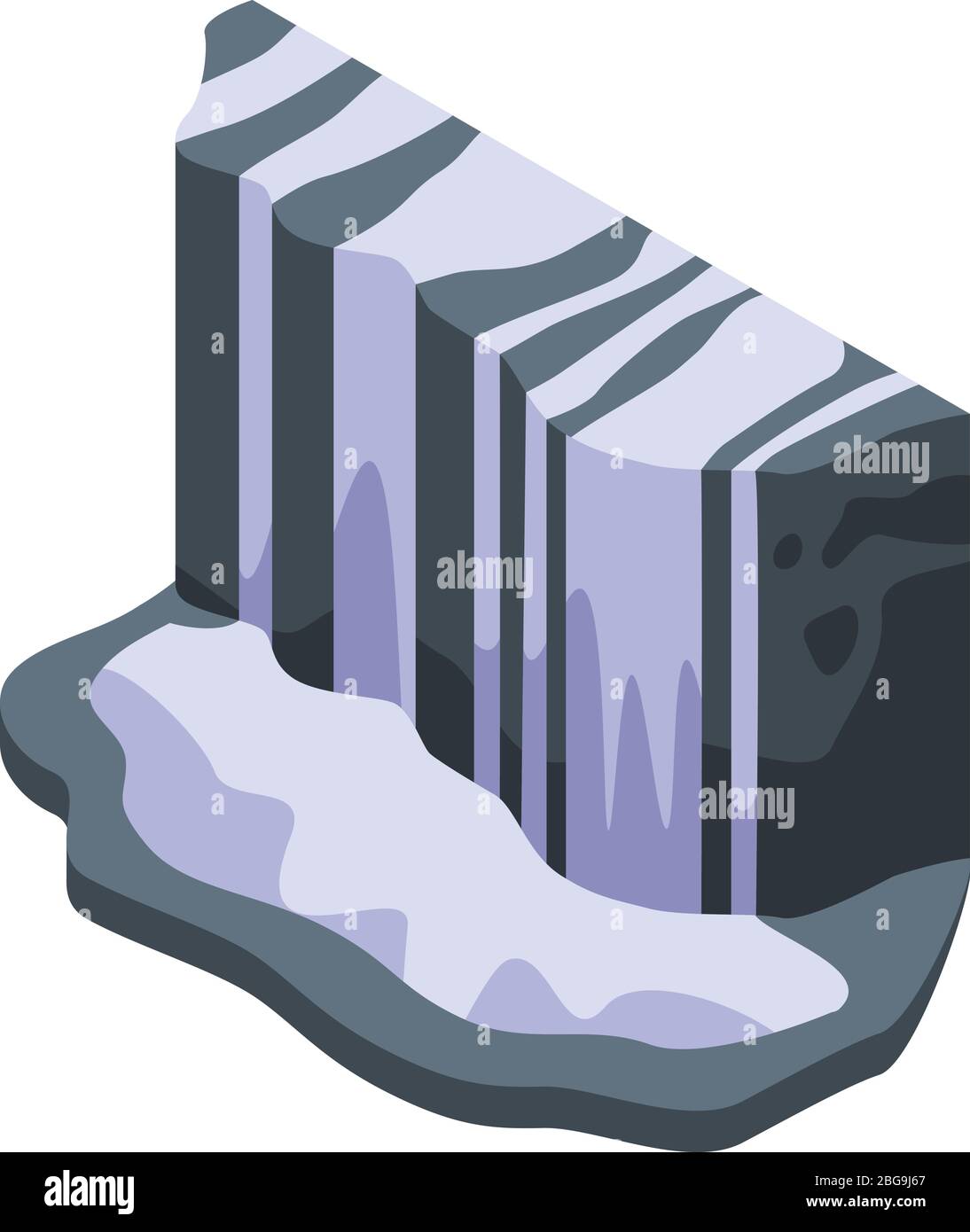 Landscape cascade icon, isometric style Stock Vector