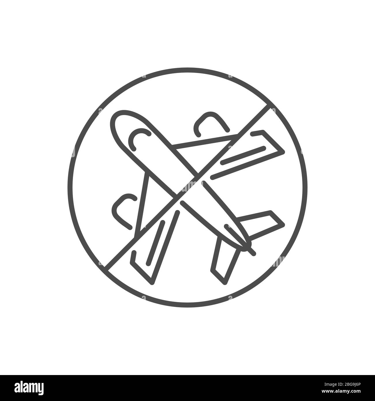 Avoid Travel related vector thin line icon Stock Vector
