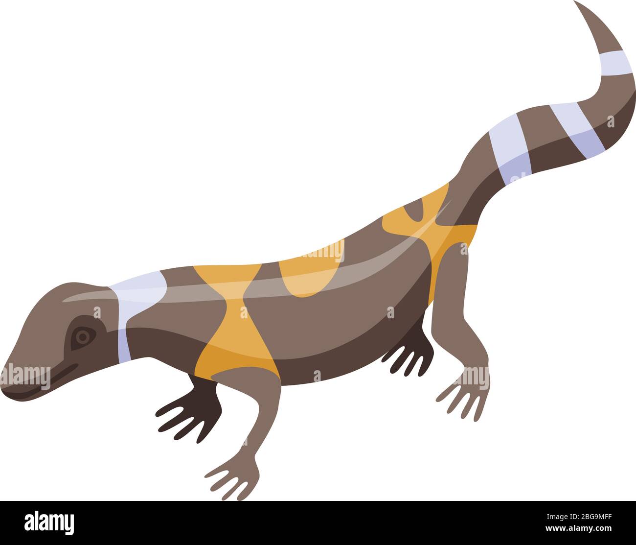 Brown lizard icon, isometric style Stock Vector