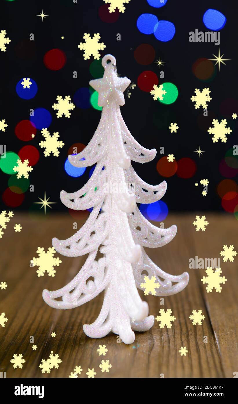 Decorative Christmas tree isolated on white Stock Photo