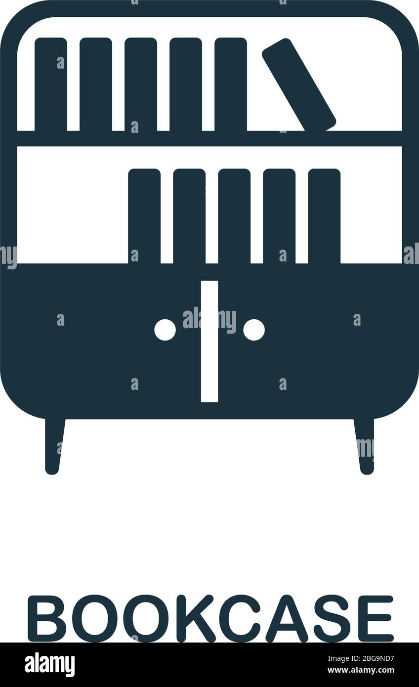 Bookcase icon. Simple illustration from furniture collection. Creative ...