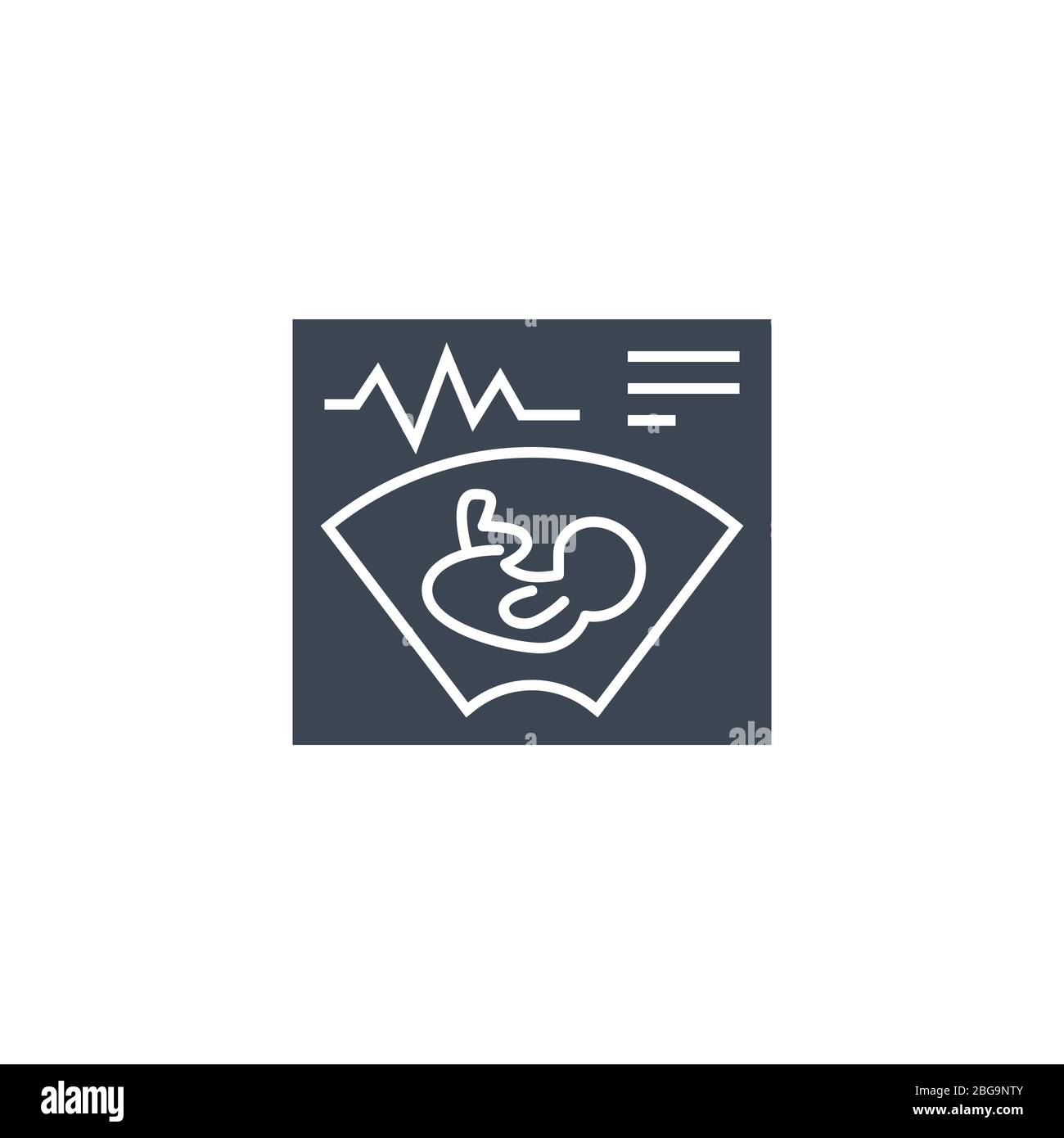 Ultrasound related vector glyph icon. Stock Vector