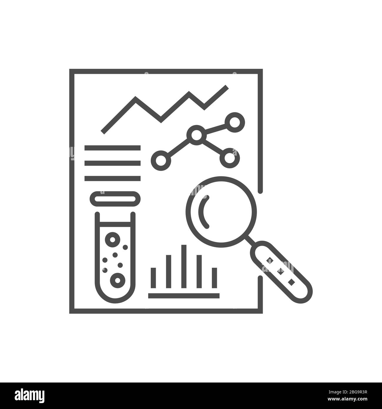Medical analytics Related Vector Thin Line Icon Stock Vector
