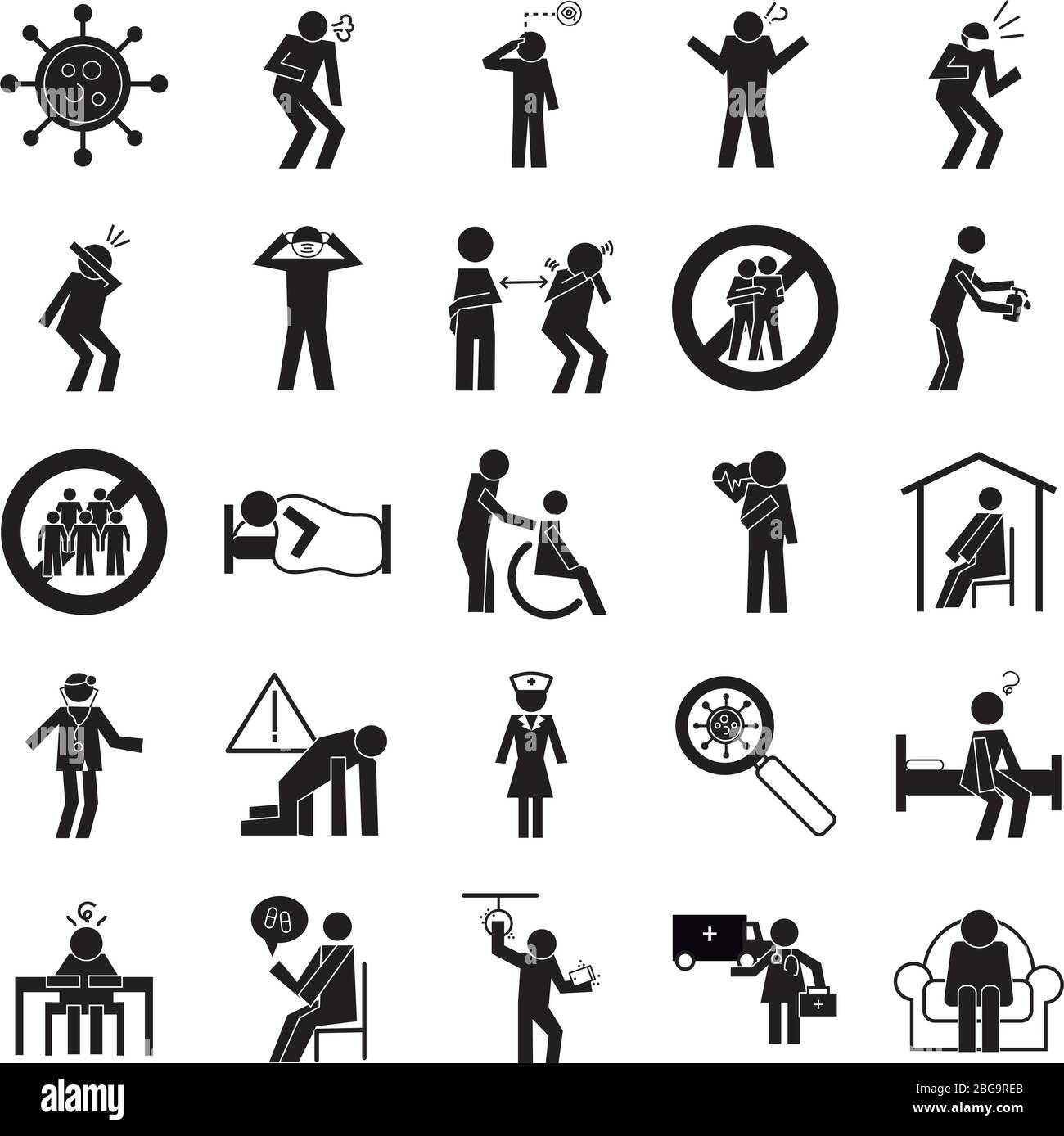 bundle of health pictograms set icons Stock Vector Image & Art - Alamy