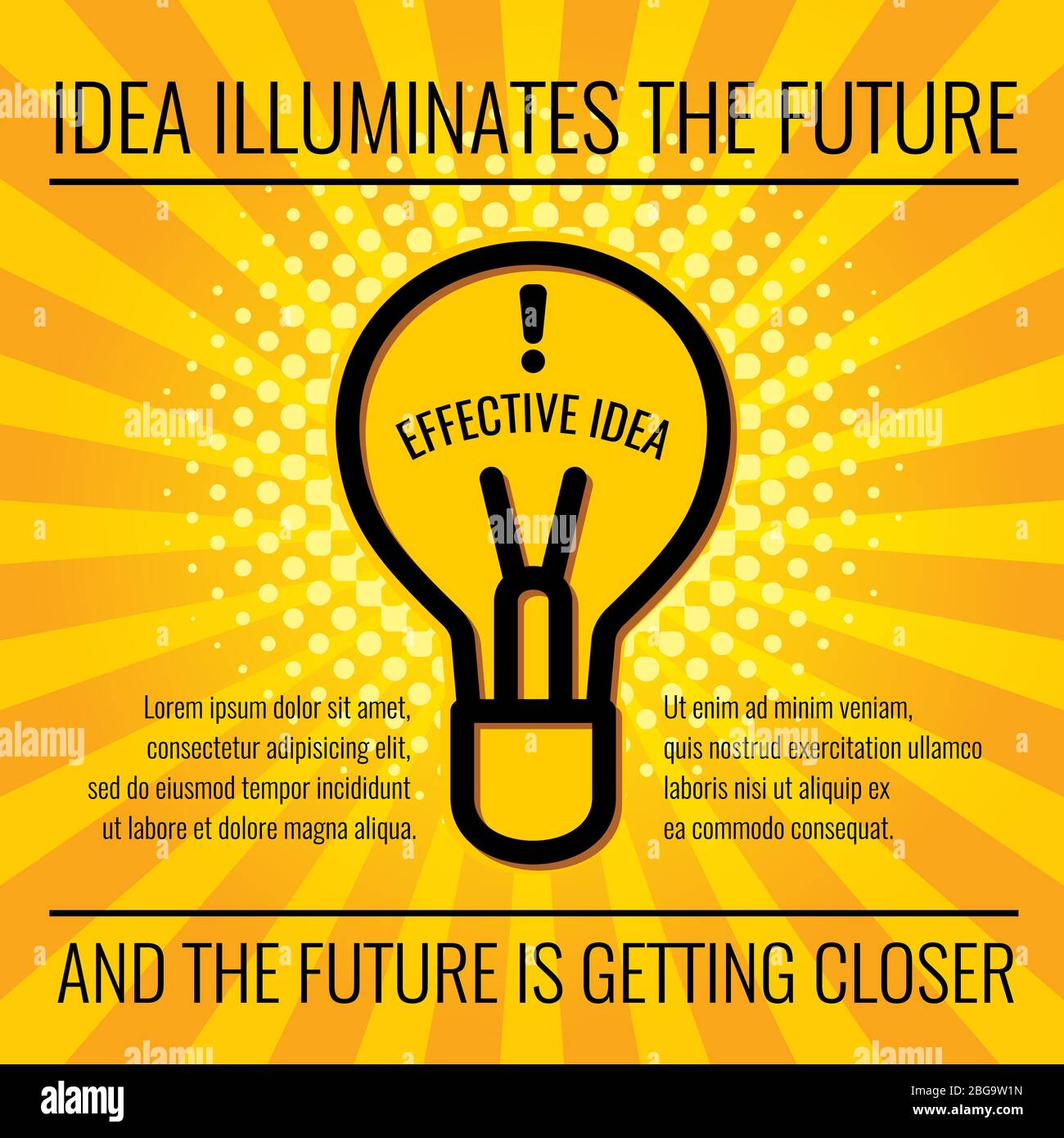 Creative idea vector business concept background. Business idea future illuminate illustration Stock Vector