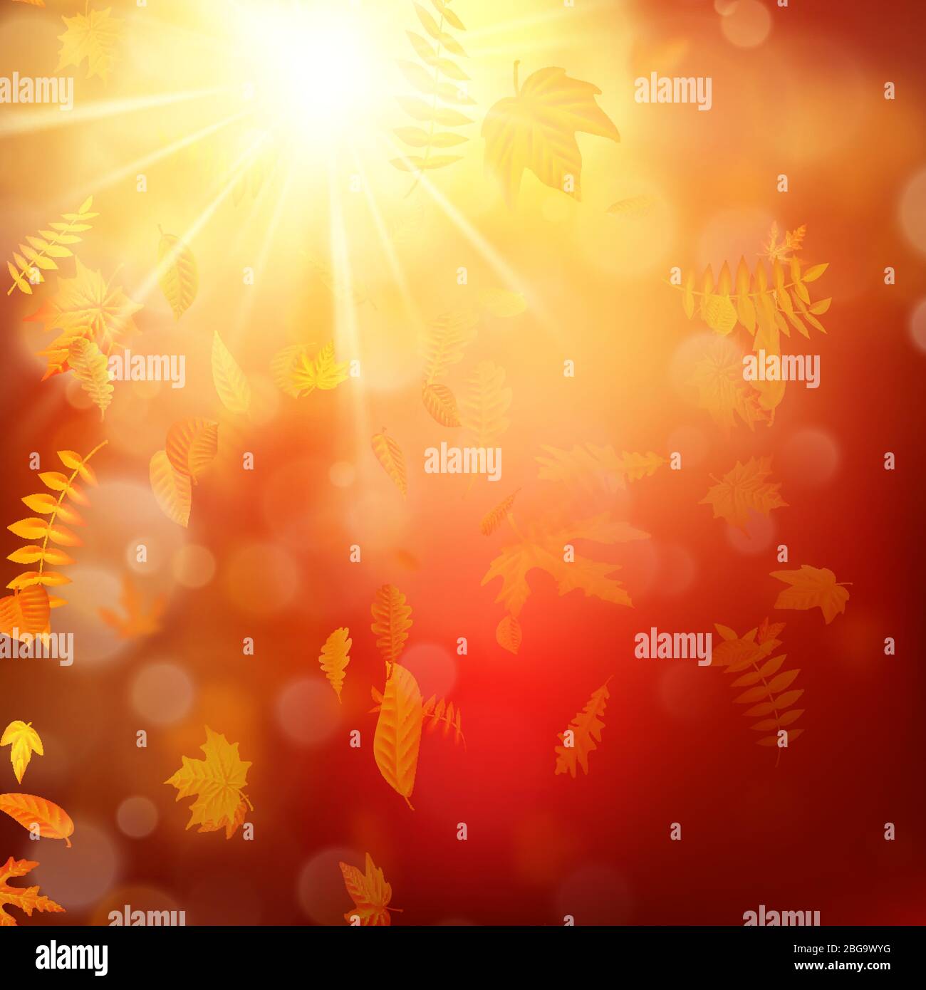 Autumn composition with maple leaves. EPS 10 vector Stock Vector