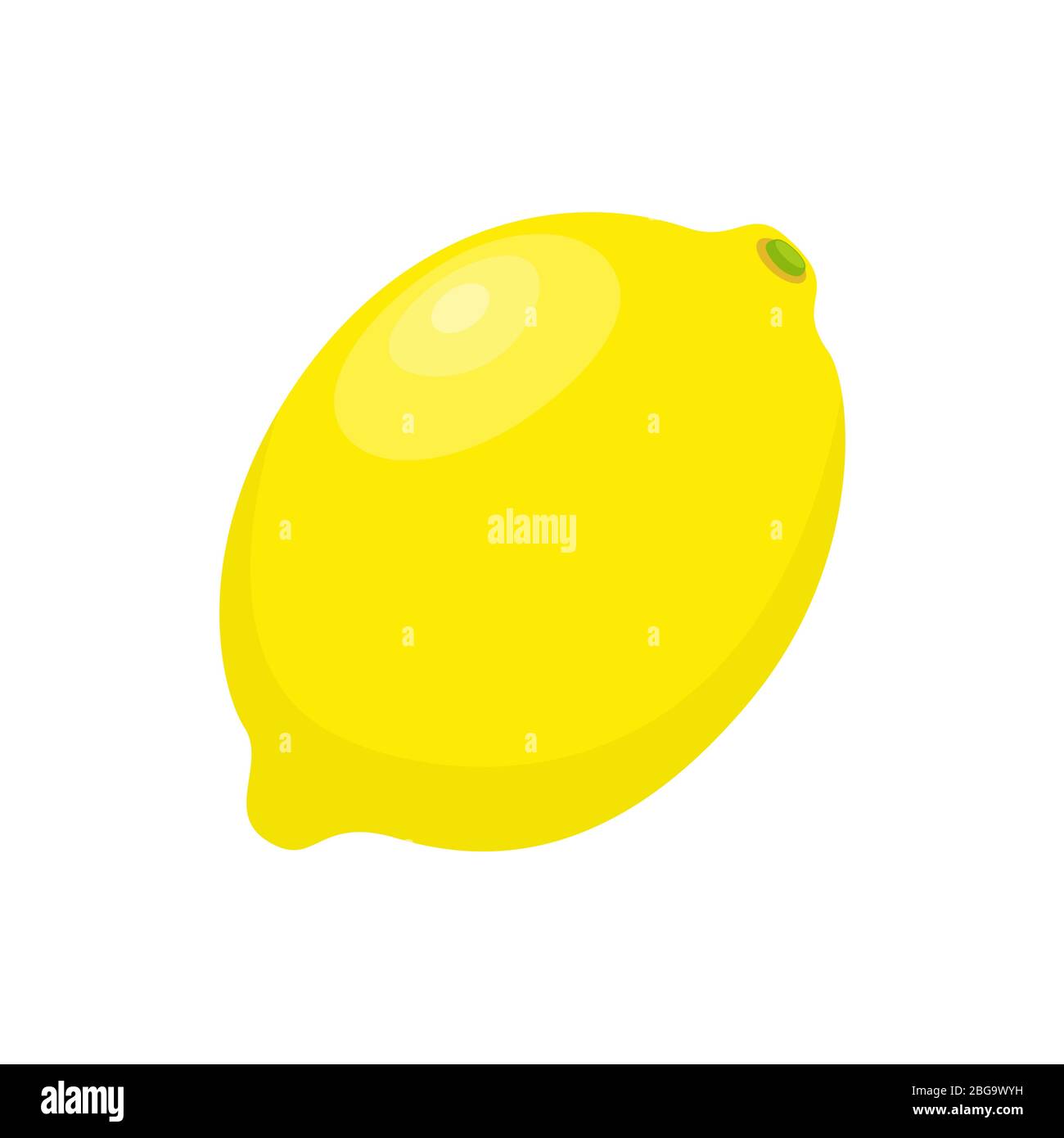 Yellow lemon vector icon illustration isolated on white background. Lemon icon Stock Vector
