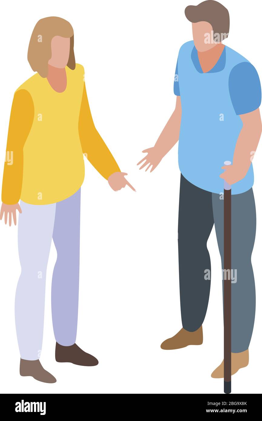 Volunteer icon, isometric style Stock Vector