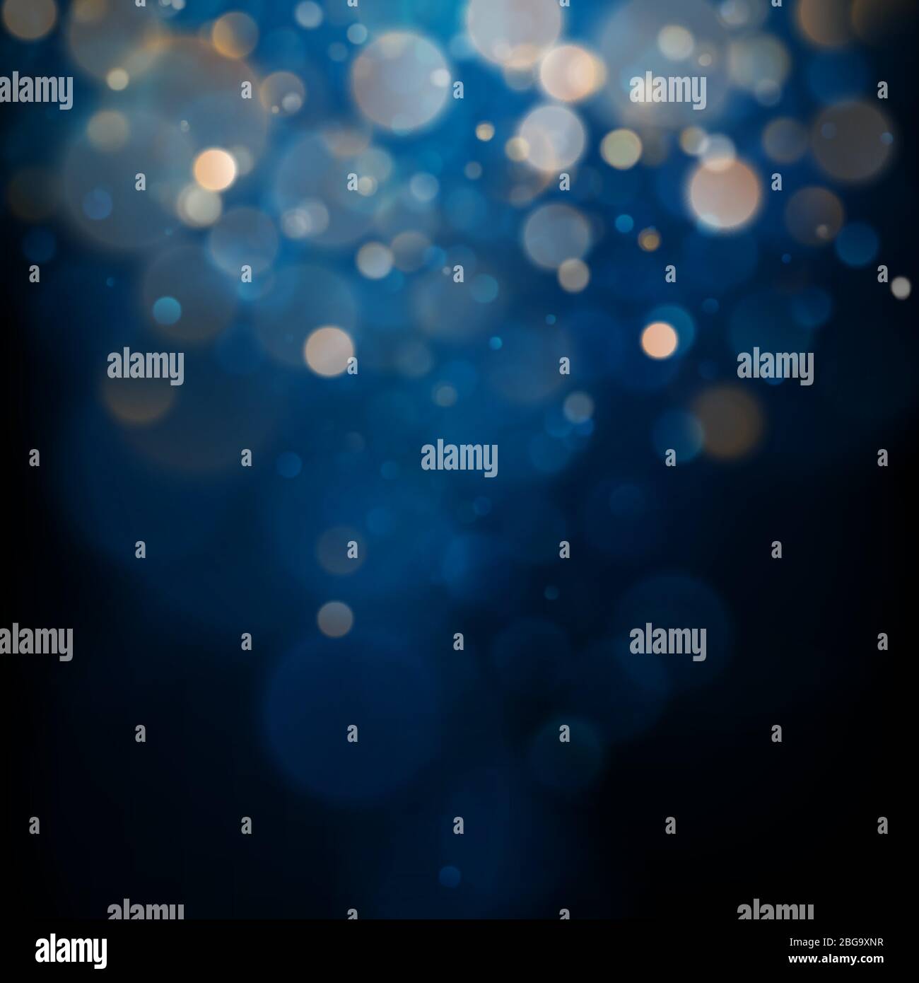 Blurred bokeh light on dark blue background. Christmas and New Year ...