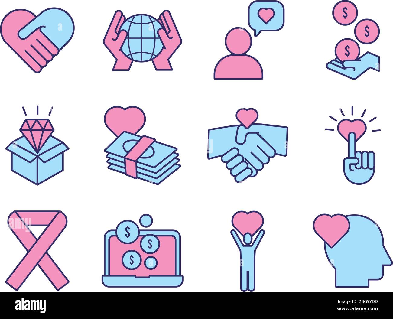 bundle of charity and solidarity icons Stock Vector Image & Art - Alamy