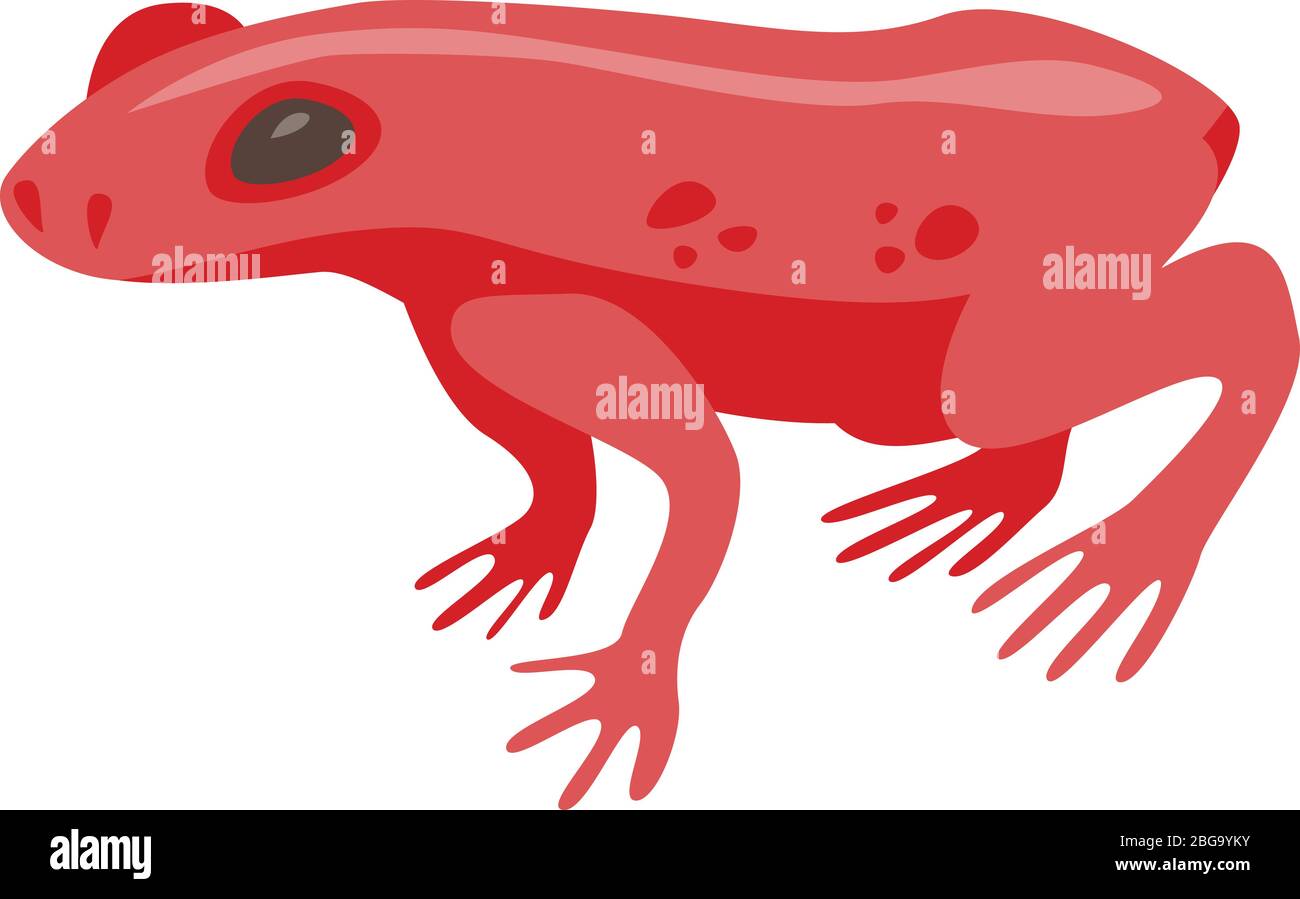 Red tropical frog icon, isometric style Stock Vector