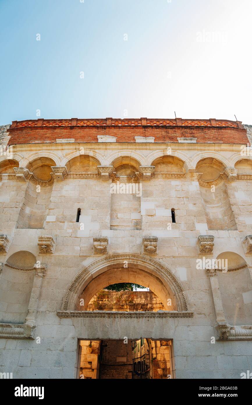 Diocletian's palace Golden Gate in Split, Croatia Stock Photo