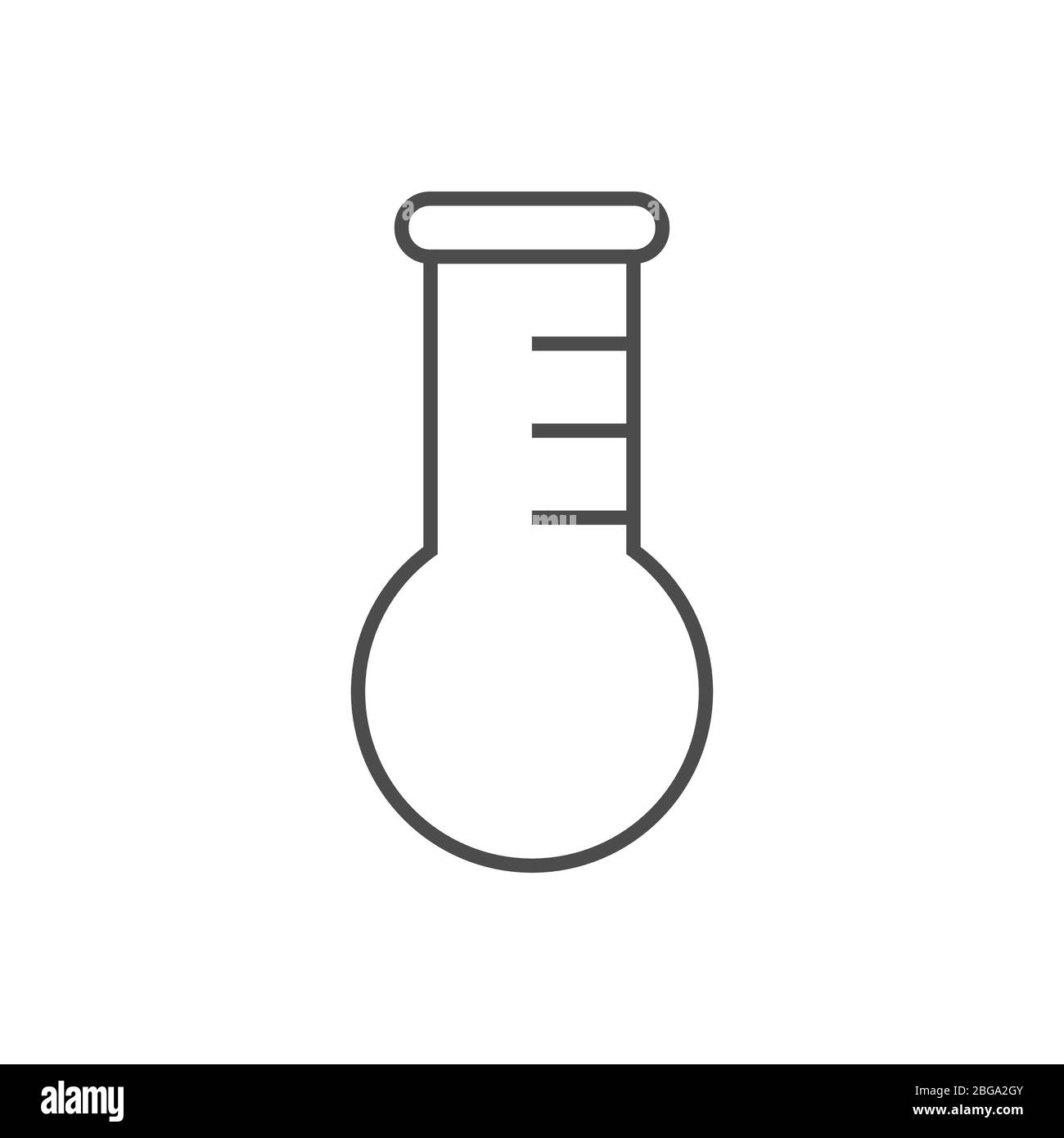 Test tube related vector thin line icon. Stock Vector