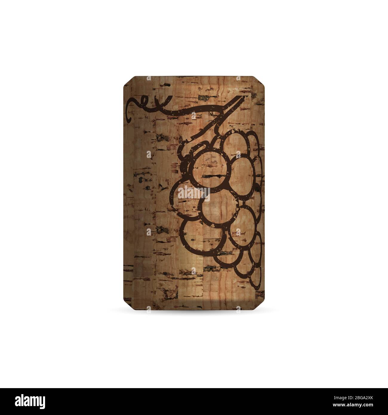 Photorealistic wine cork isolated on a white background. Front view ...