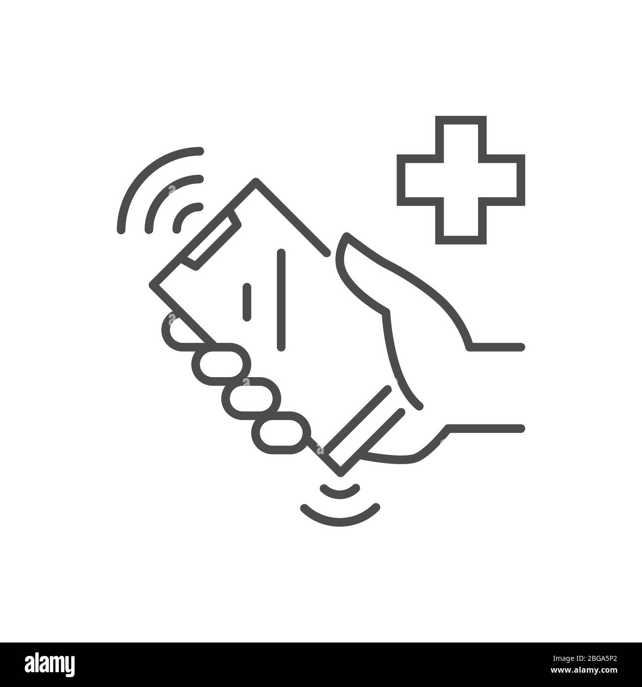 Call Doctor related vector thin line icon. Stock Vector