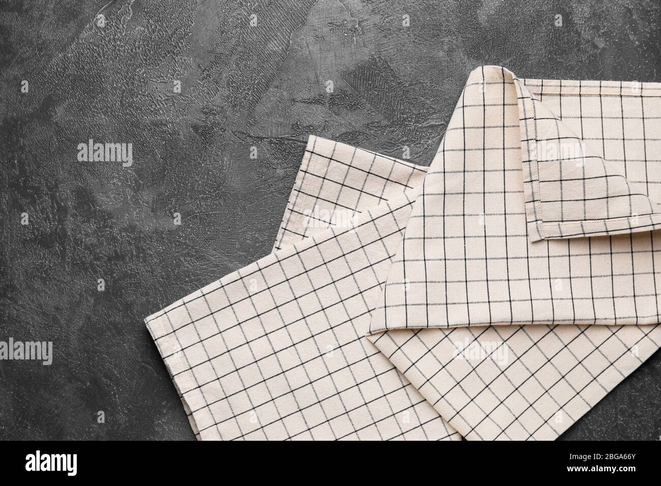 Clean napkins on dark background Stock Photo