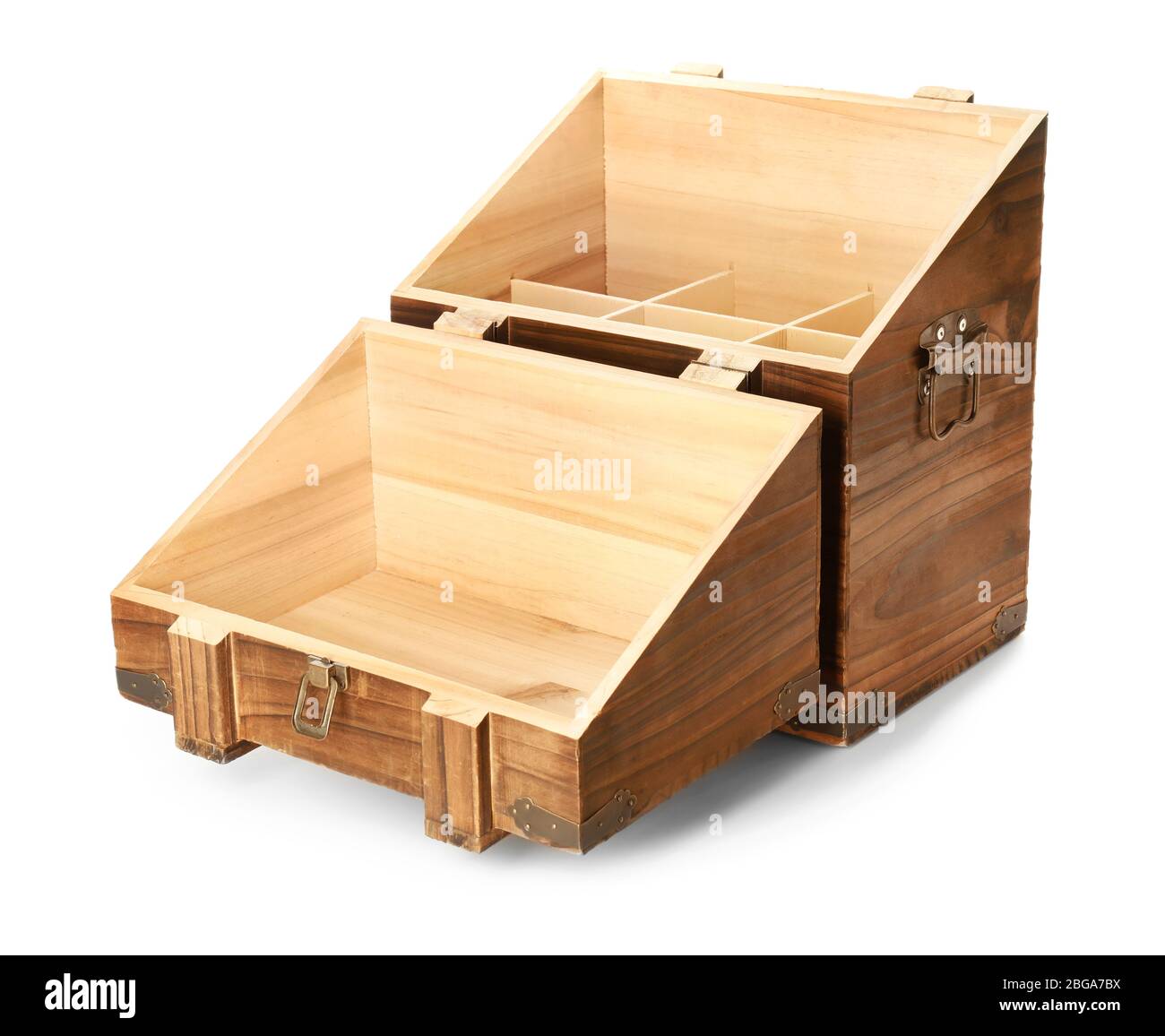 Empty box for wine on white background Stock Photo - Alamy