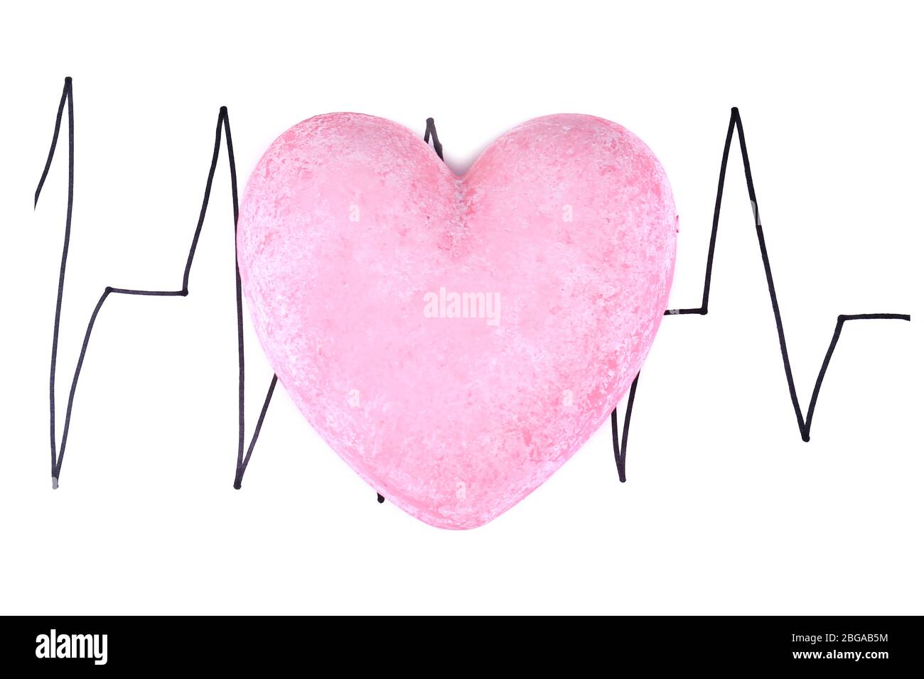 Heart on cardiogram background, isolated on white Stock Photo - Alamy