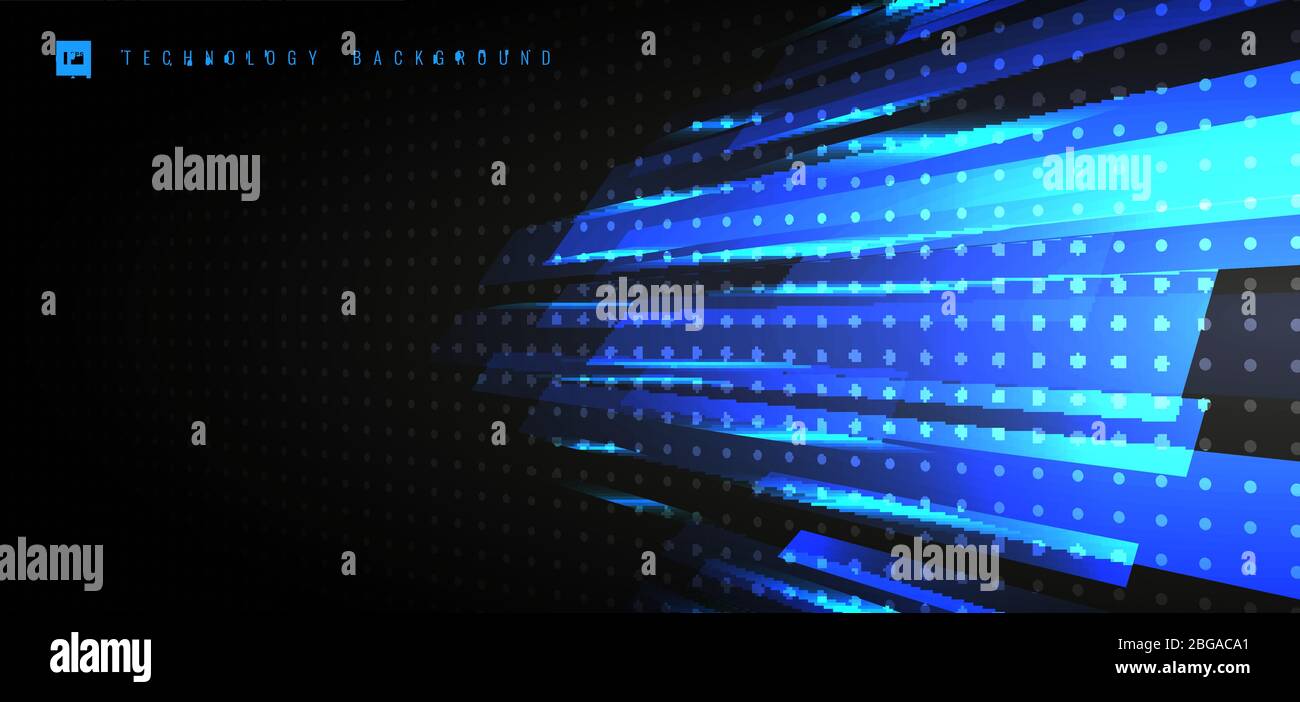 Abstract Technology Futuristic Concept Blue Light Geometric with ...