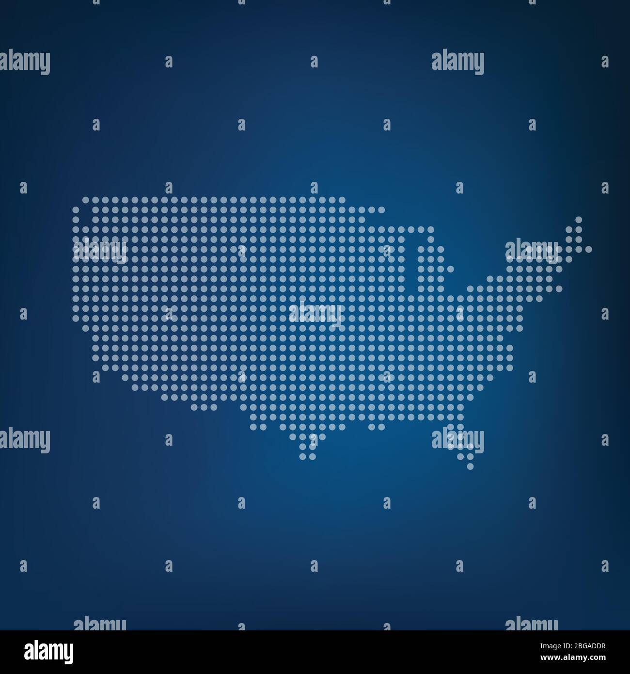 USA map in connected dots. Concept of networking, structure