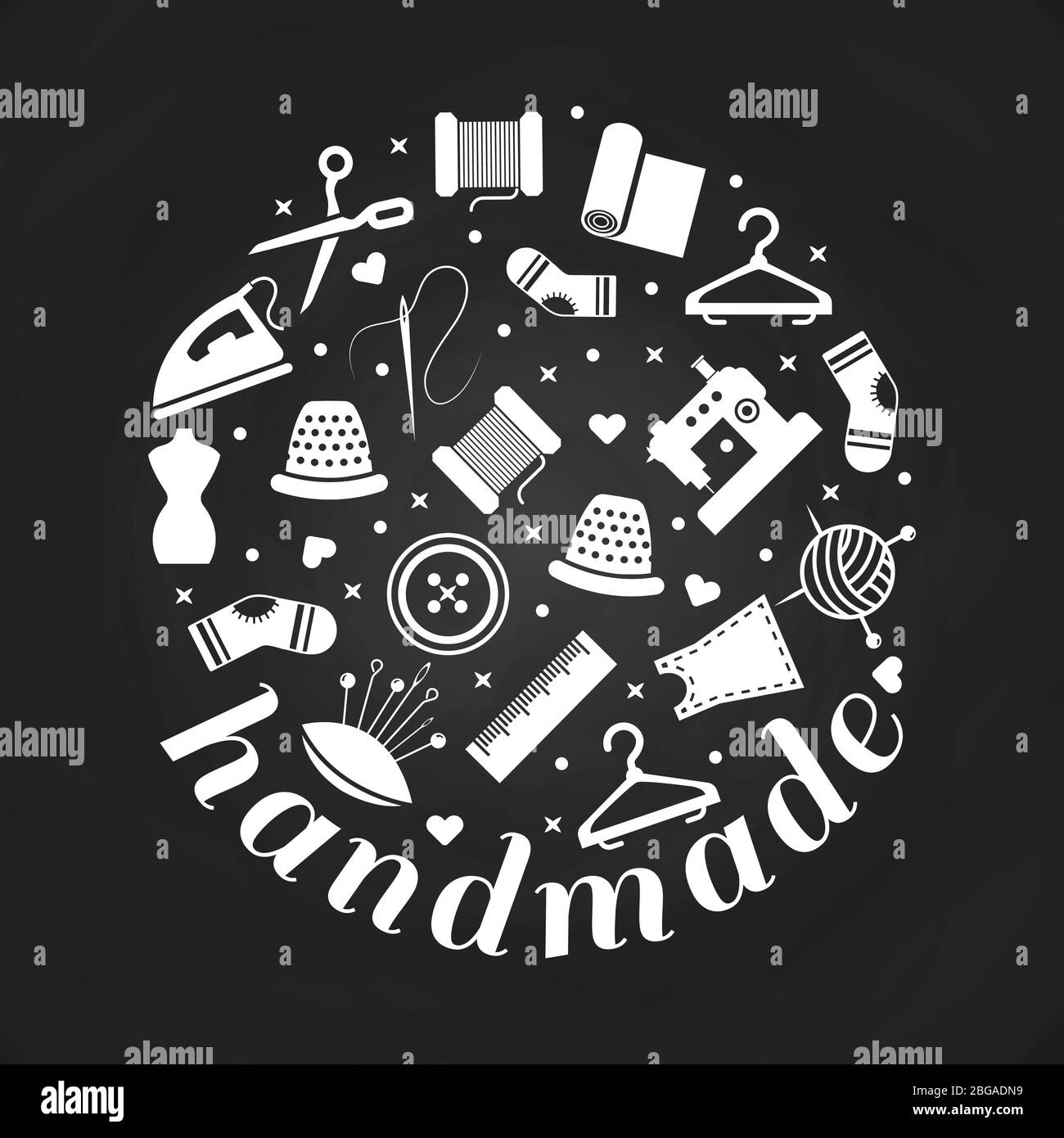 Embroidery handwork Stock Vector Images - Alamy