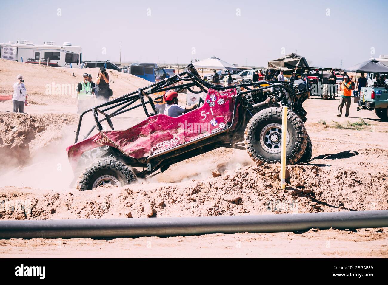 Off-road vehicles going through an obstacle cousre Stock Photo - Alamy