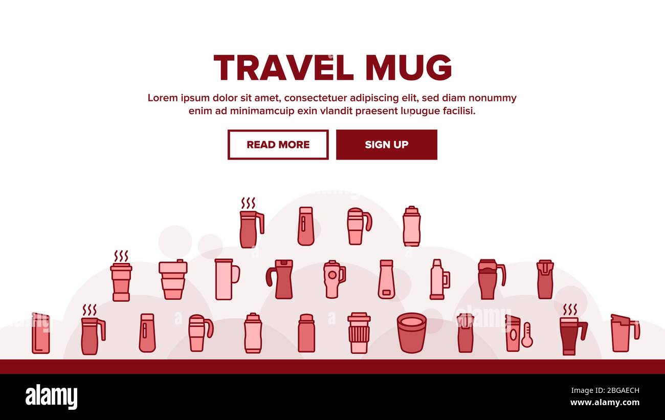 Travel Mug Hot Drink Landing Header Vector Stock Vector Image & Art Alamy