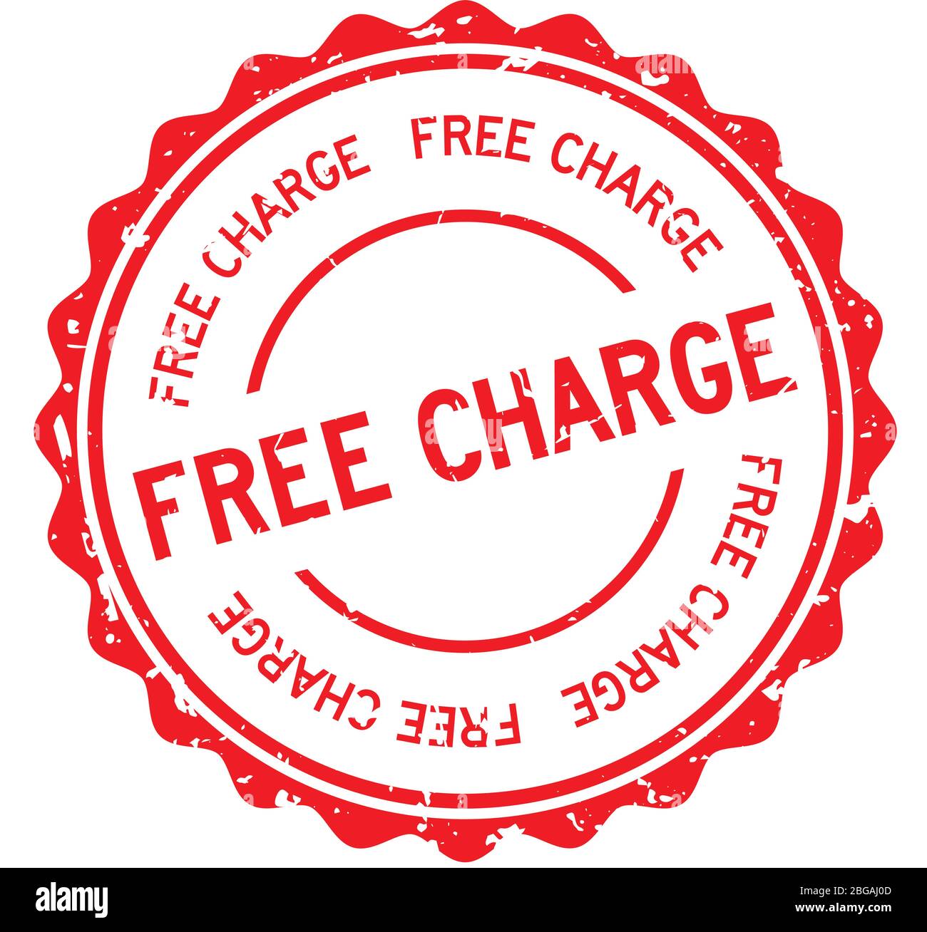 Gratis round red grunge stamp Royalty Free Vector Image