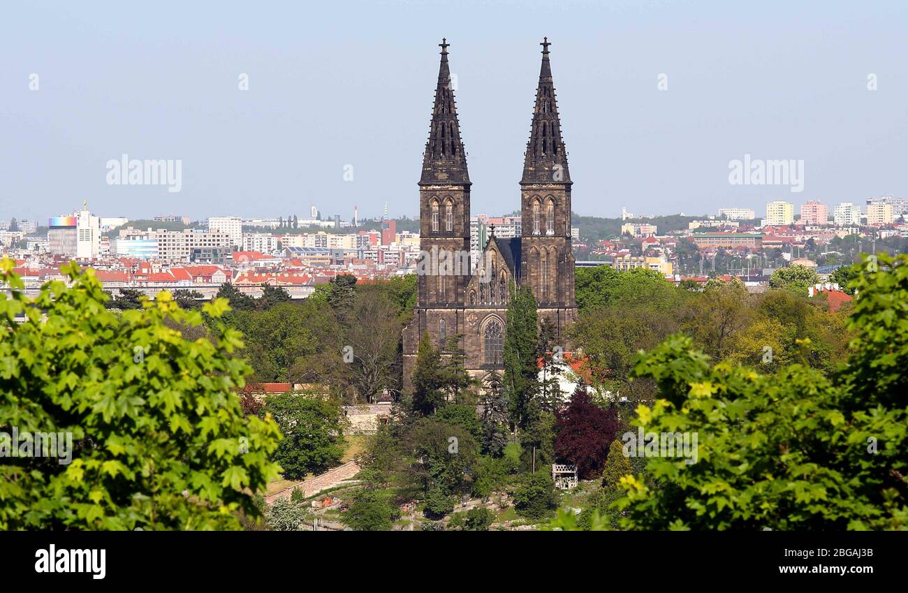 Basilica of St. Peter and St. Paul, church in Vysehrad fortress in ...
