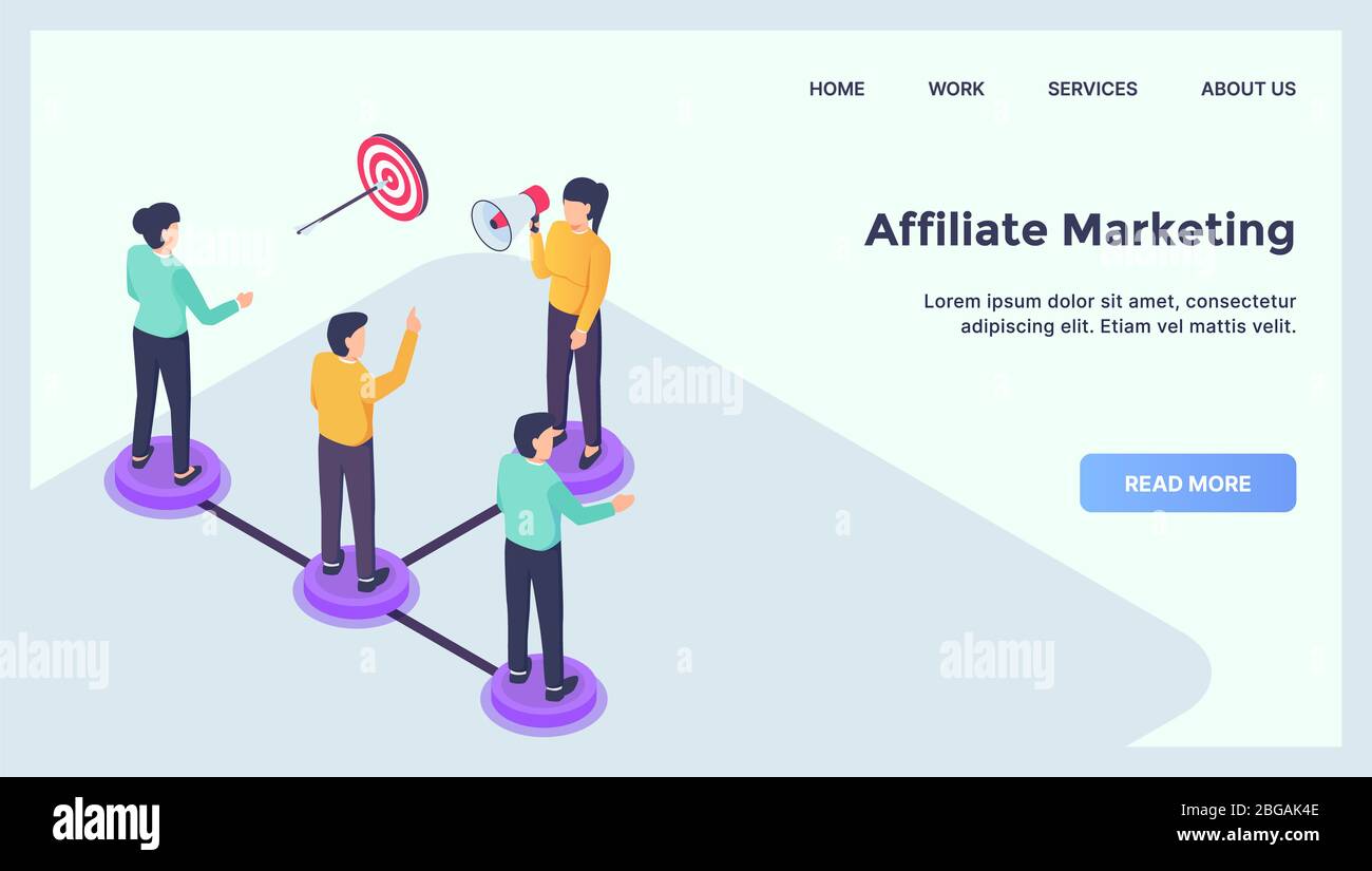 affiliate marketing concept for website template landing homepage with ...