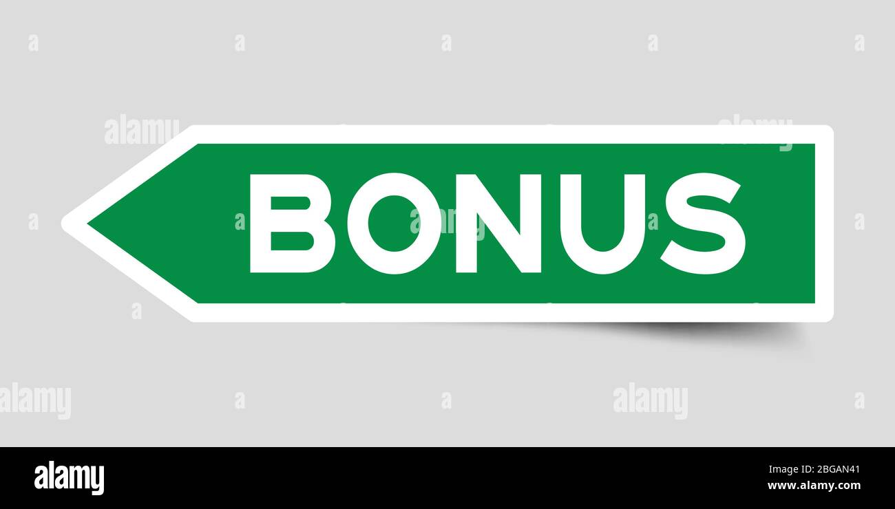 label sticker in green color arrow shape as word bonus on white background stock vector image art alamy alamy