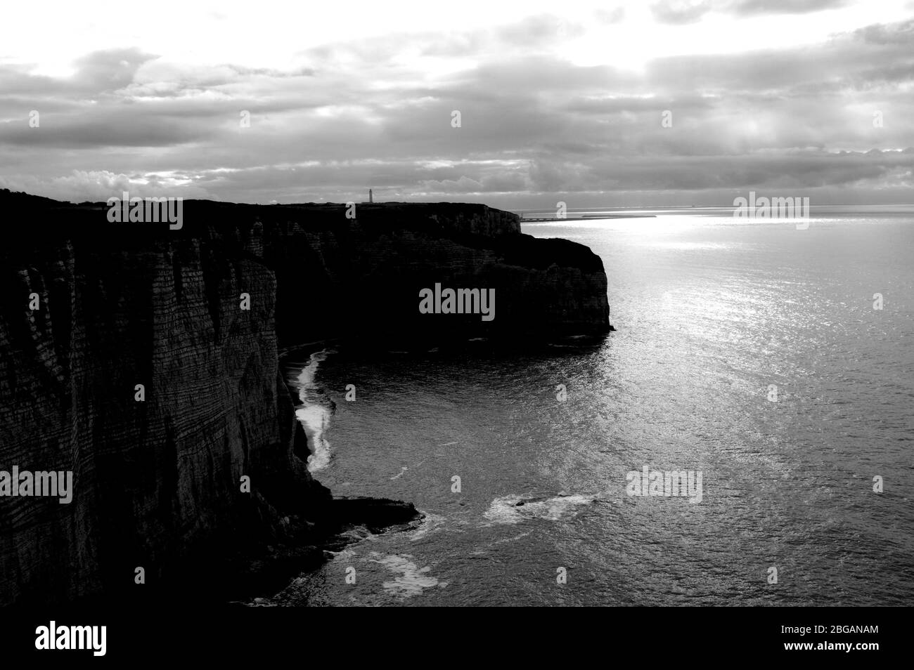 Normandy coastal beauty Black and White Stock Photos & Images - Alamy