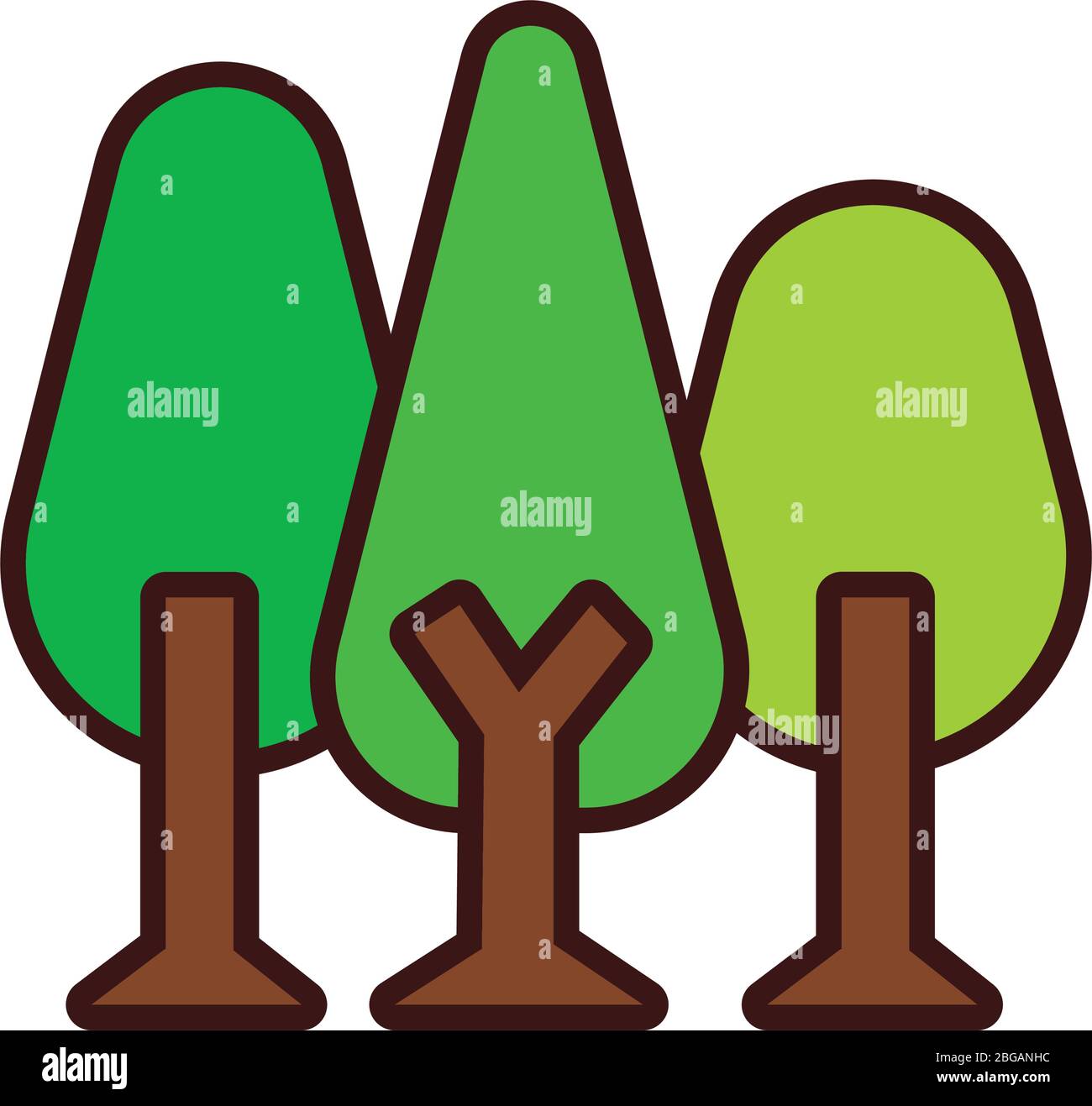 trees plants nature line and fill style icon Stock Vector Image & Art ...