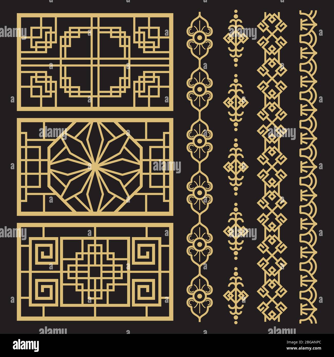 Chinese decoration, traditional antique korean borders and frames ...