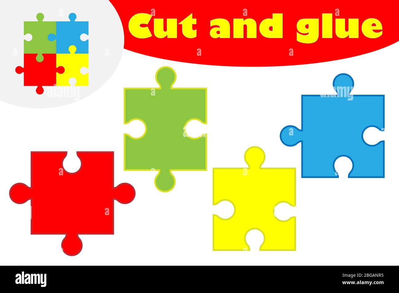 Puzzle in cartoon style, education game for the development of