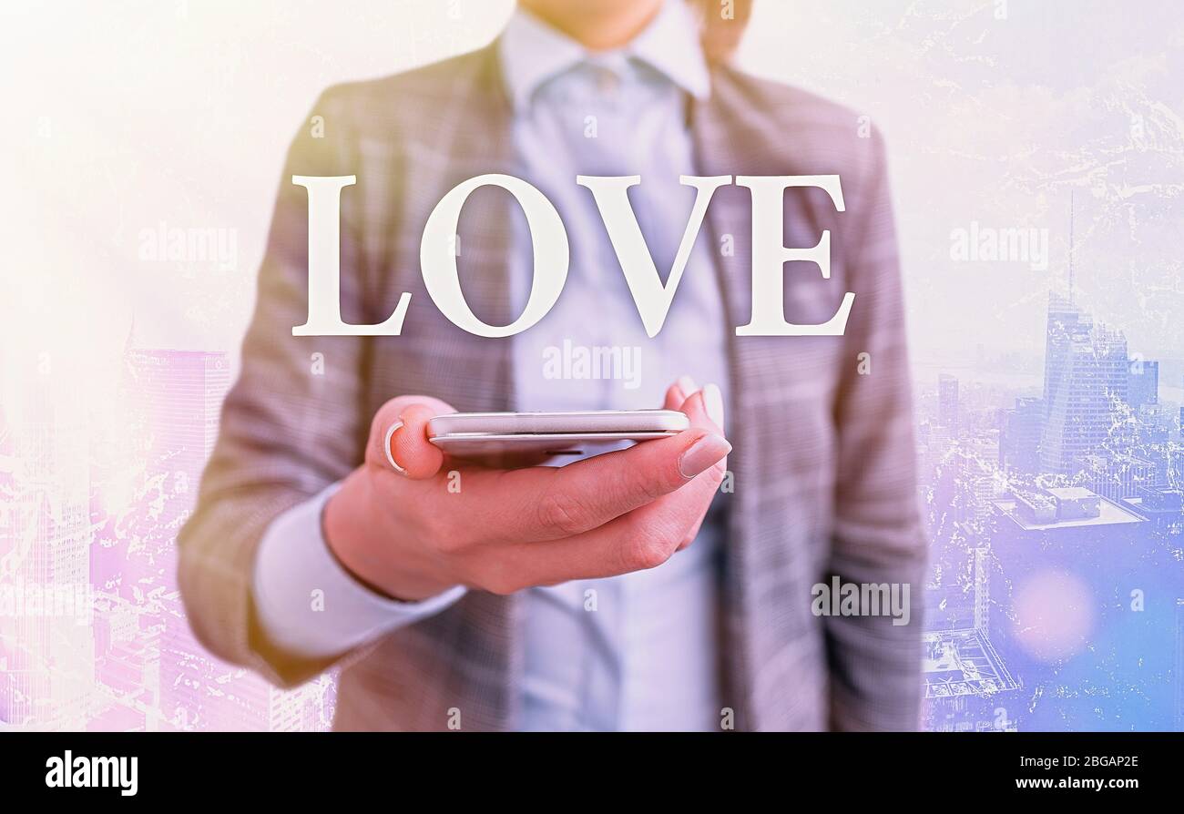 Conceptual Hand Writing Showing Love Concept Meaning Feeling Of Strong Or Constant Affection For A Demonstrating Feel Deep Romantic Stock Photo Alamy