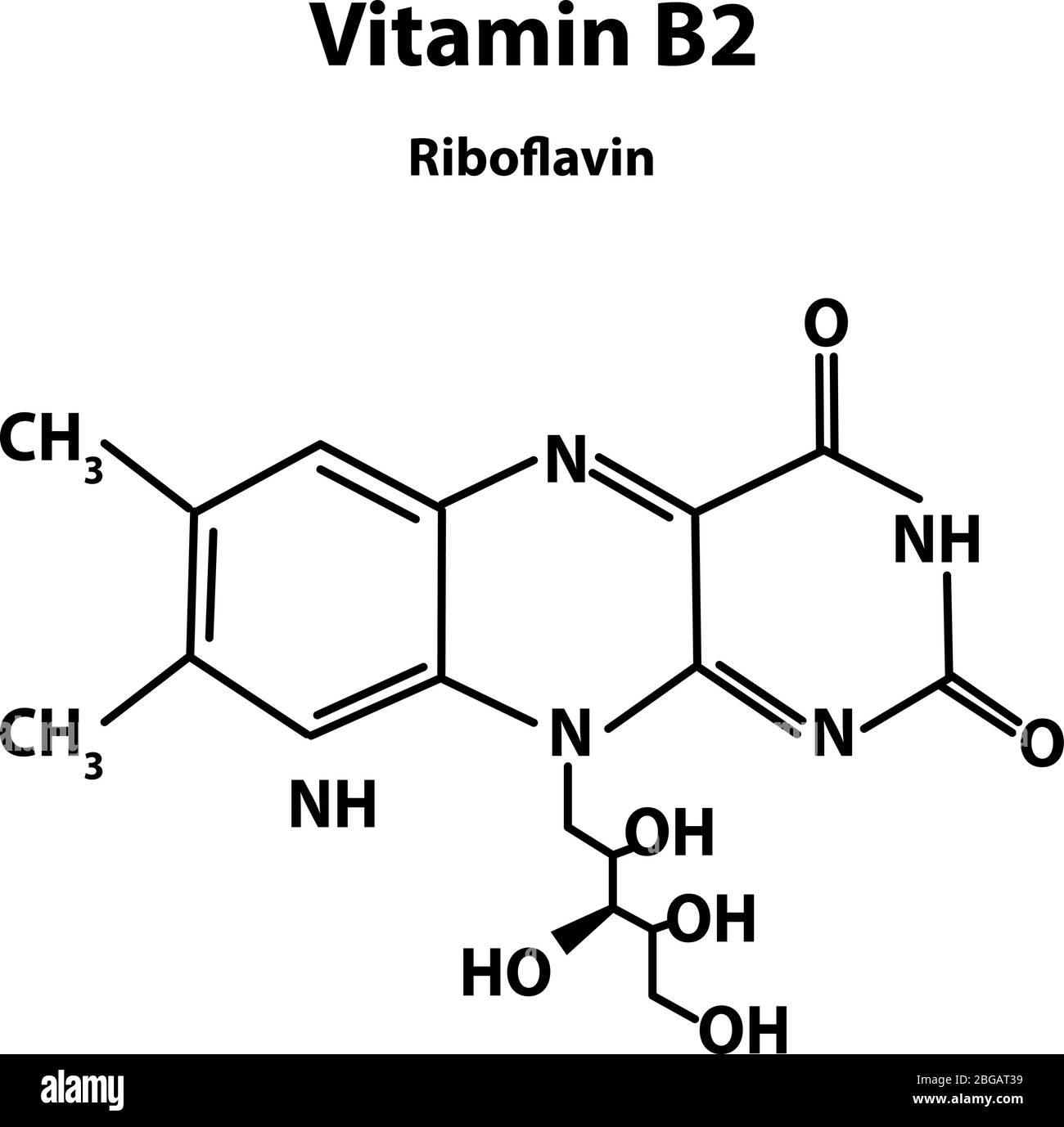 Vitamin B2. riboflavin Molecular chemical formula. Infographics. Vector  illustration on isolated background Stock Vector Image & Art - Alamy