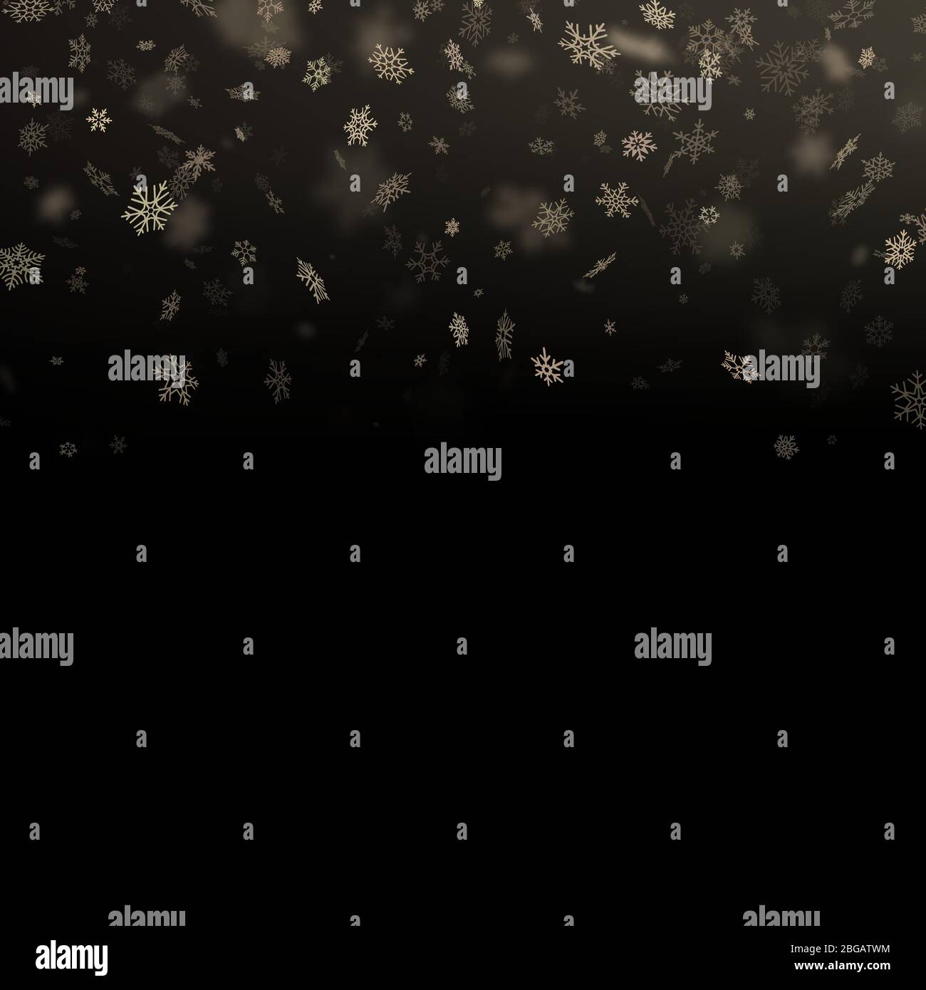 Glitter particles snowflakes overlay effect. Gold glittering star dust ...