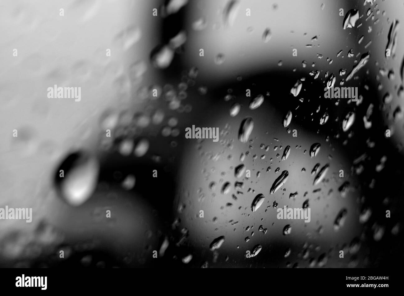 Waterdrops on a glass surface windows Stock Photo