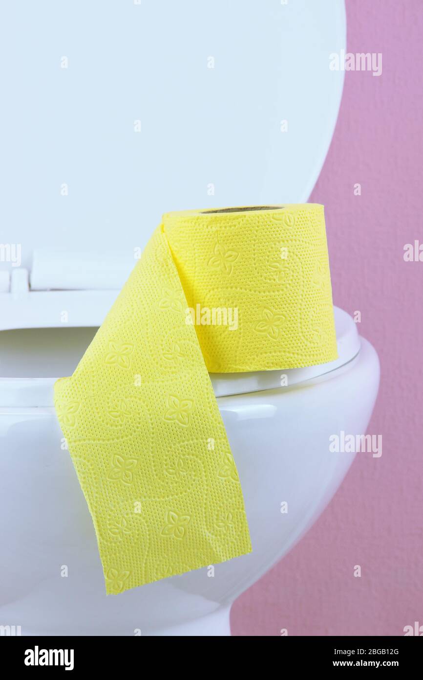 White toilet bowl in bathroom Stock Photo Alamy