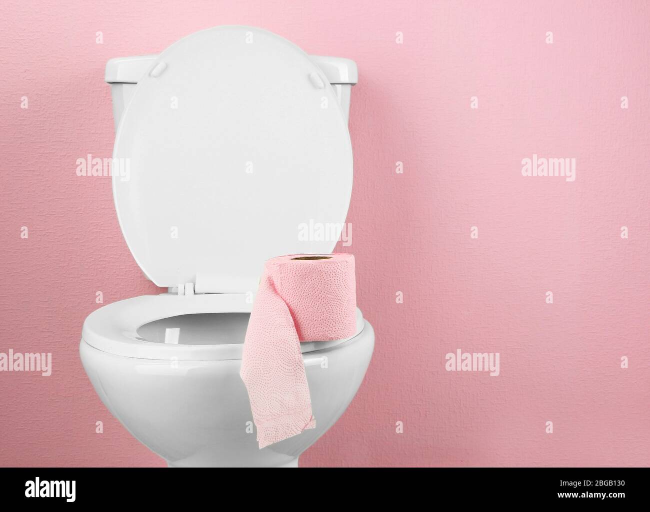 White toilet bowl in bathroom Stock Photo Alamy